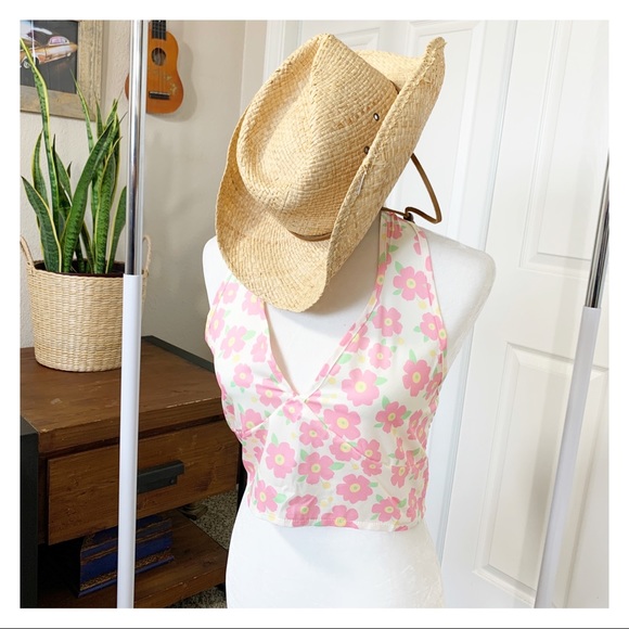 vivabazaar Tops - Pretty Lily Flower Halter Cropped Top